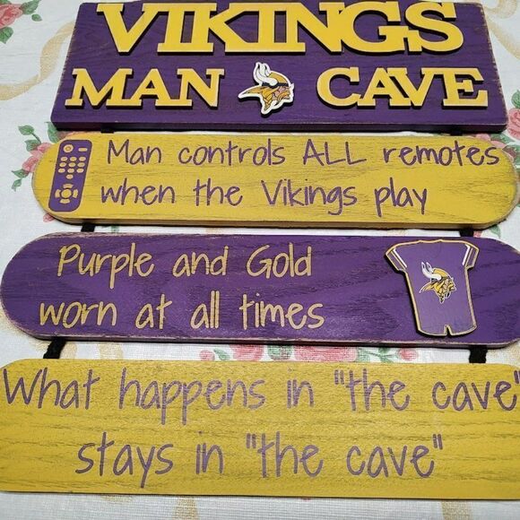 New FOCO NFL Minnesota Vikings Man Cave Hanging Wall Sign - Picture 3 of 3